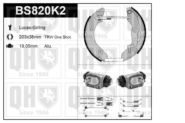QUINTON HAZELL Комплект тормозных колодок BS820K2